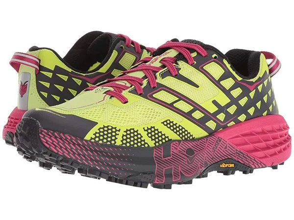 In Box Hoka One One Speedgoat 2 Trail Running Shoes Sz 8 Green, Nine