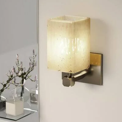 Luzerne 1-Light Armed Sconce Brayden Studio Finish: Polished Chrome, Shade Color: Weave