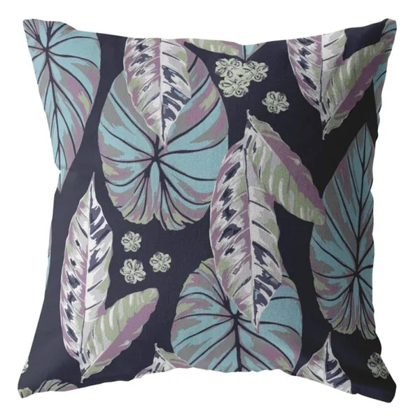 Tropics Broadcloth Zippered Pillow Light Blue and Purple 18x22x18x22