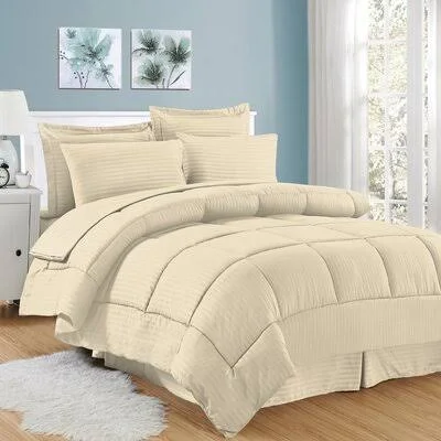 Bay Isle Home Tana 8 Piece Comforter Set Color: Beige - Size: Queen