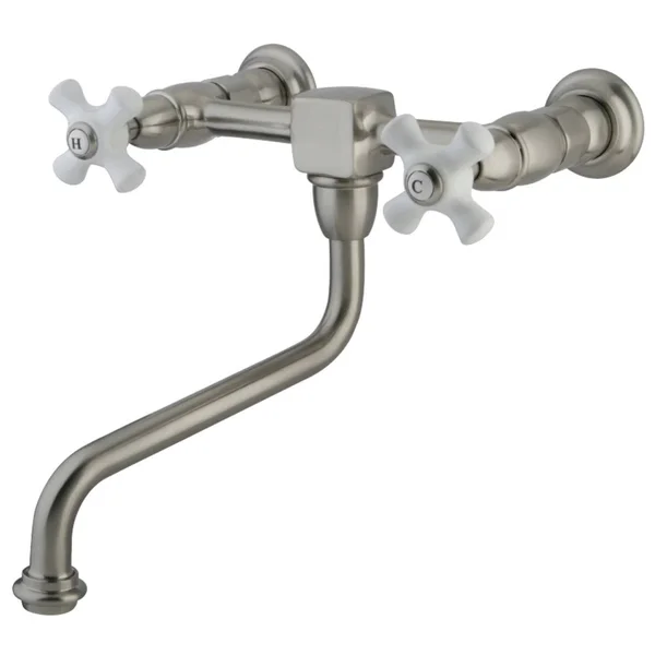 Kingston Brass KS1218PX Wall Mount Bathroom Faucet - Brushed Nickel