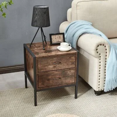 2 - Drawer Nightstand in Brown 17 Stories