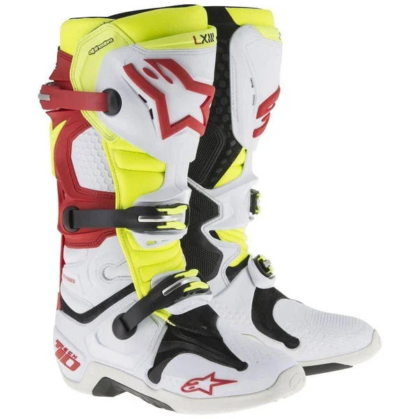 Alpinestars Tech 10 Boots (7 White/Red/Yellow)