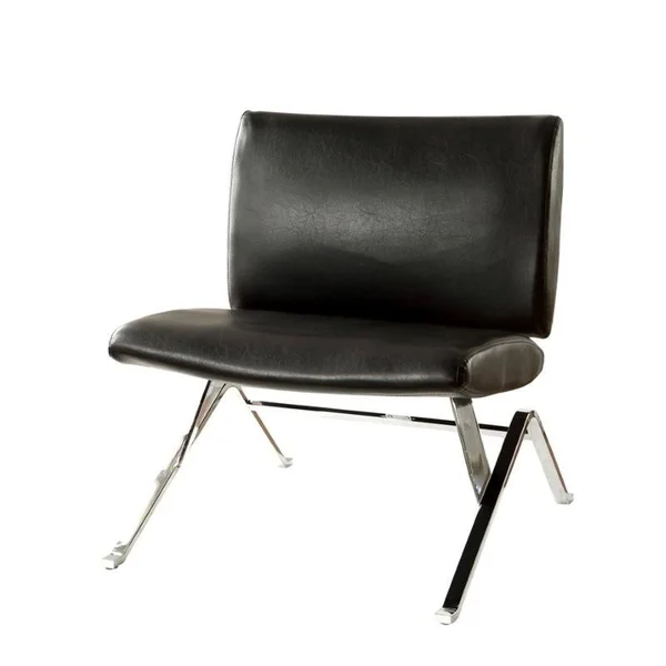 Furniture of America Leon Contemporary Wood Accent Chair in Black
