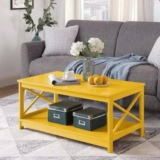 Copper Grove Cranesbill X-Base Coffee Table (Yellow)