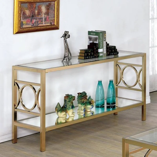 Furniture of America Nadya Circle Accented Sofa Table
